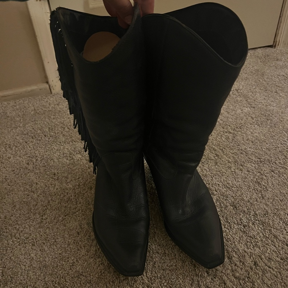 Black Fringe Women's Boots